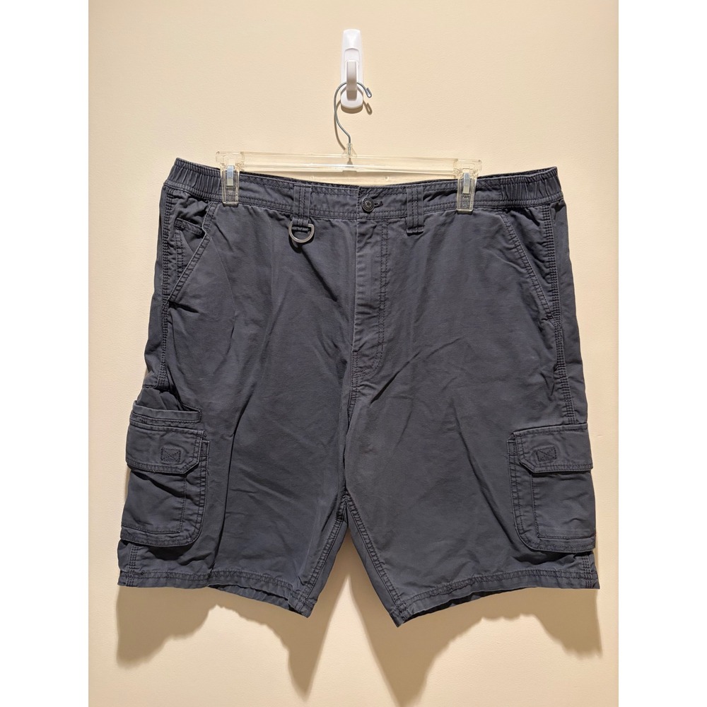 CE Schmidt Workwear Mens Charcoal Gray Cargo Shorts Size 42 Elastic Waist Canvas